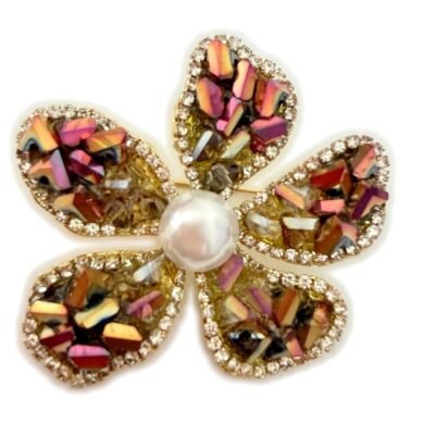 Broche Fleur Aurore Boréale