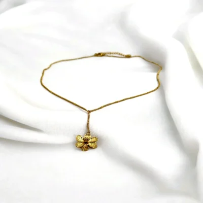 Collier Fleur Doré Femme