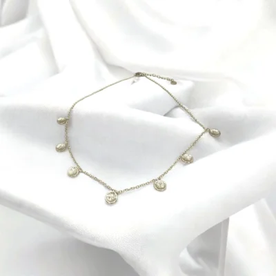 Collier Floral Incurvé Argenté