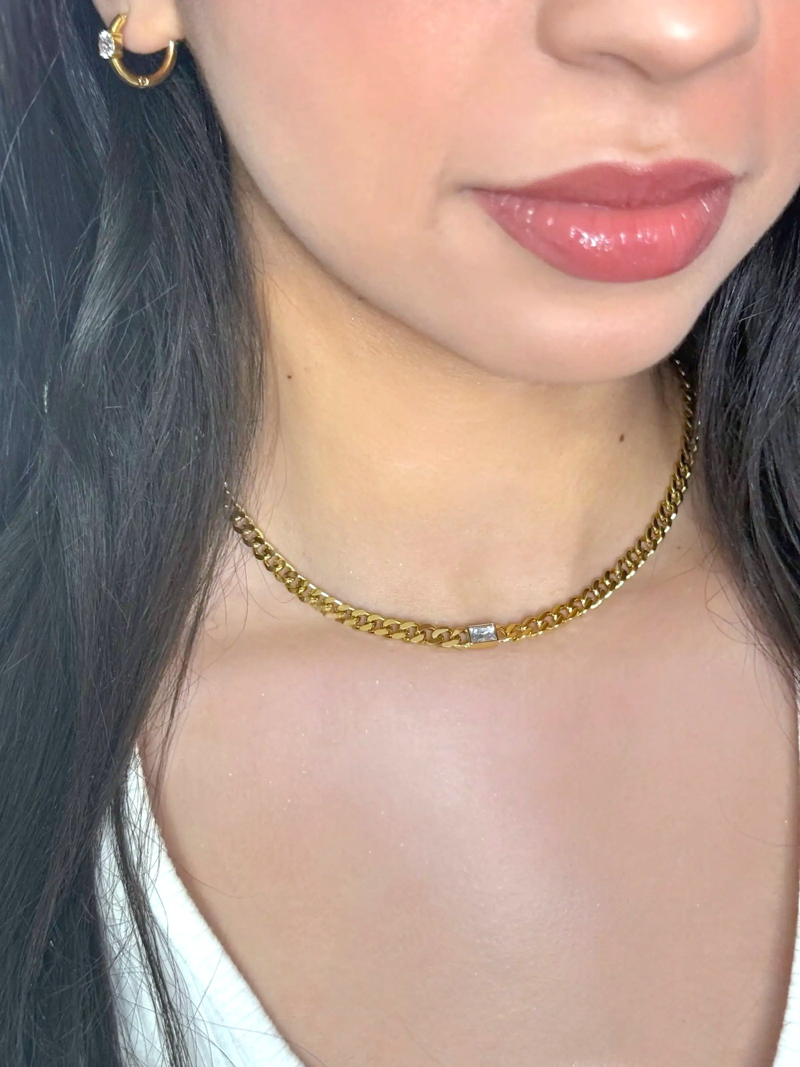 Collier Cristal Glamour 1 Collier Cristal Glamour – Pendentif Strass en Acier Inoxydable